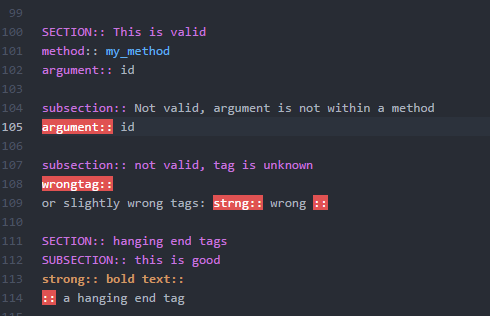 Error detection screenshot